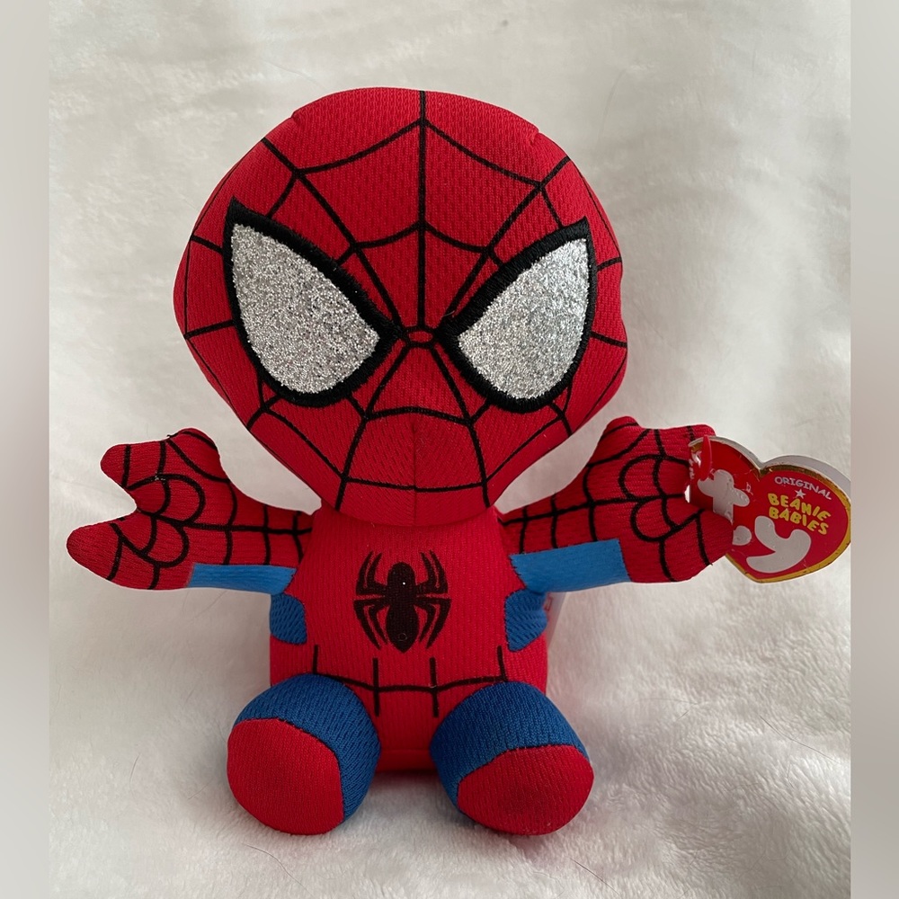 Ty Marvel Avengers Spiderman Soft Plush Squishy Beanie Baby 6" SPIDER-MAN